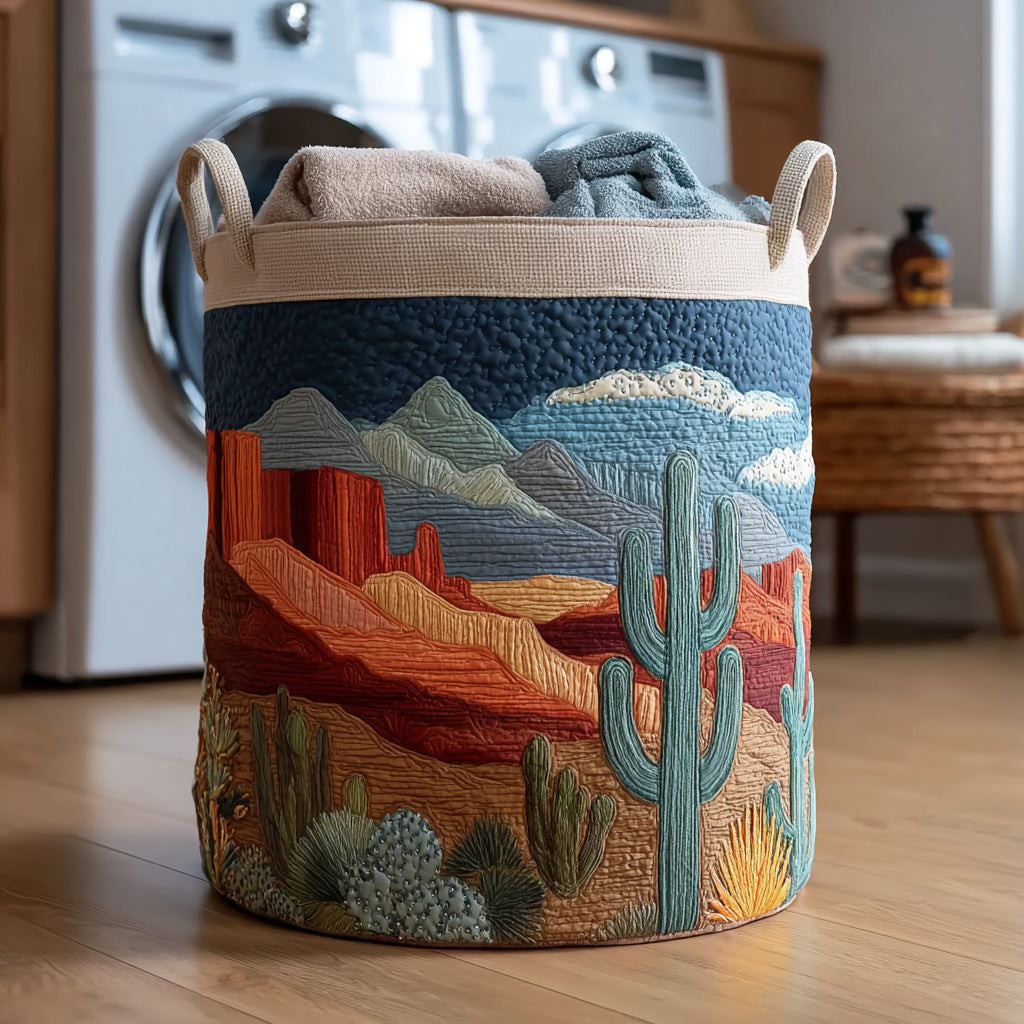 Cactus Savanna Dream Quilted Laundry Basket Modern Clothes Hamper Top 10 Mother's Day Gift Ideas