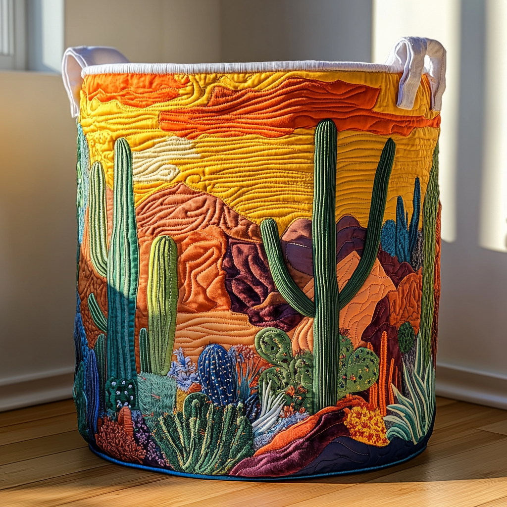 Cactus Sky Quilted Laundry Basket Best Clothes Hamper Birth Gifts For Mom