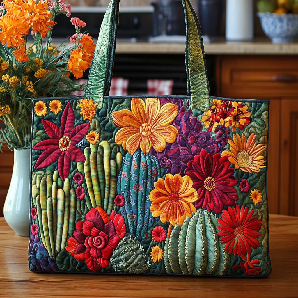 Cactus Spirit Glow Quilted Tote Bag Great Tote Bags Cool Mothers Day Gifts