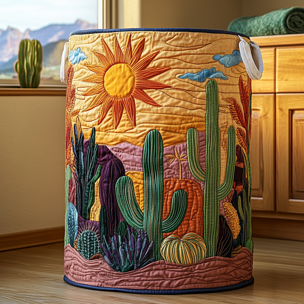 Cactus Spirit Quilted Laundry Basket The Laundry Basket Cool Gifts For Mom