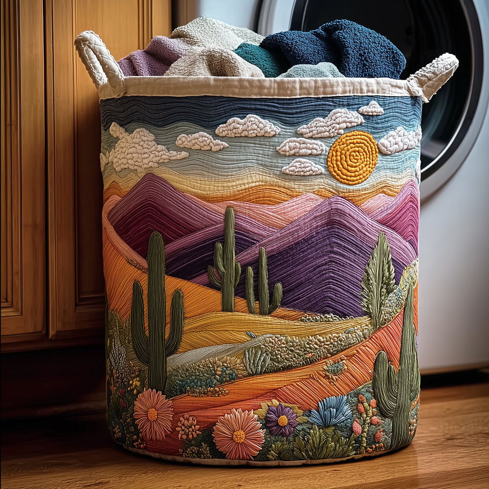 Cactus Sunset Quilted Laundry Basket Home Decor Best Gifts To Get Your Mom