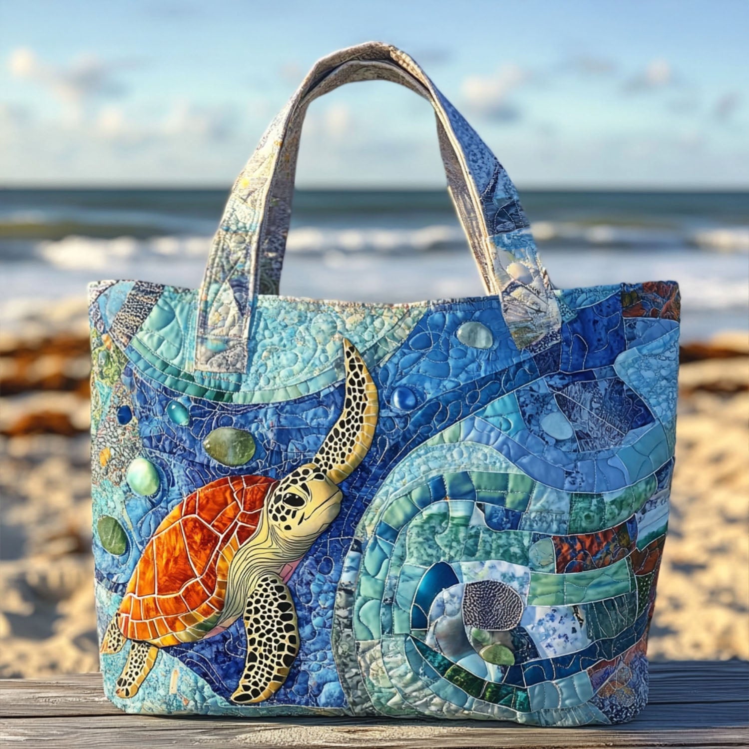 Calm Voyager Quilted Tote Bag Best Shoulder Handbags Unique Gifts For Mother