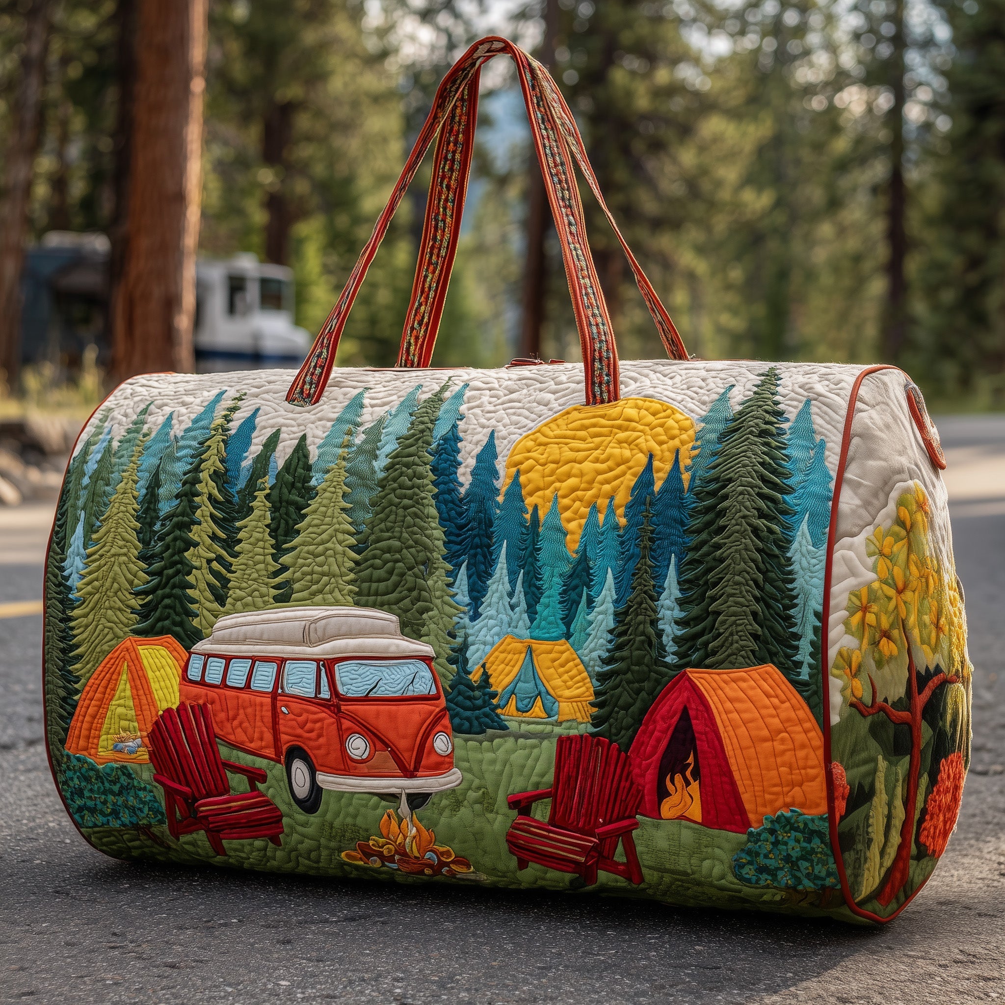 Campfire Dream Quilted Duffle Bag Best Small Duffel Bag Last Minute Mother's Day Ideas