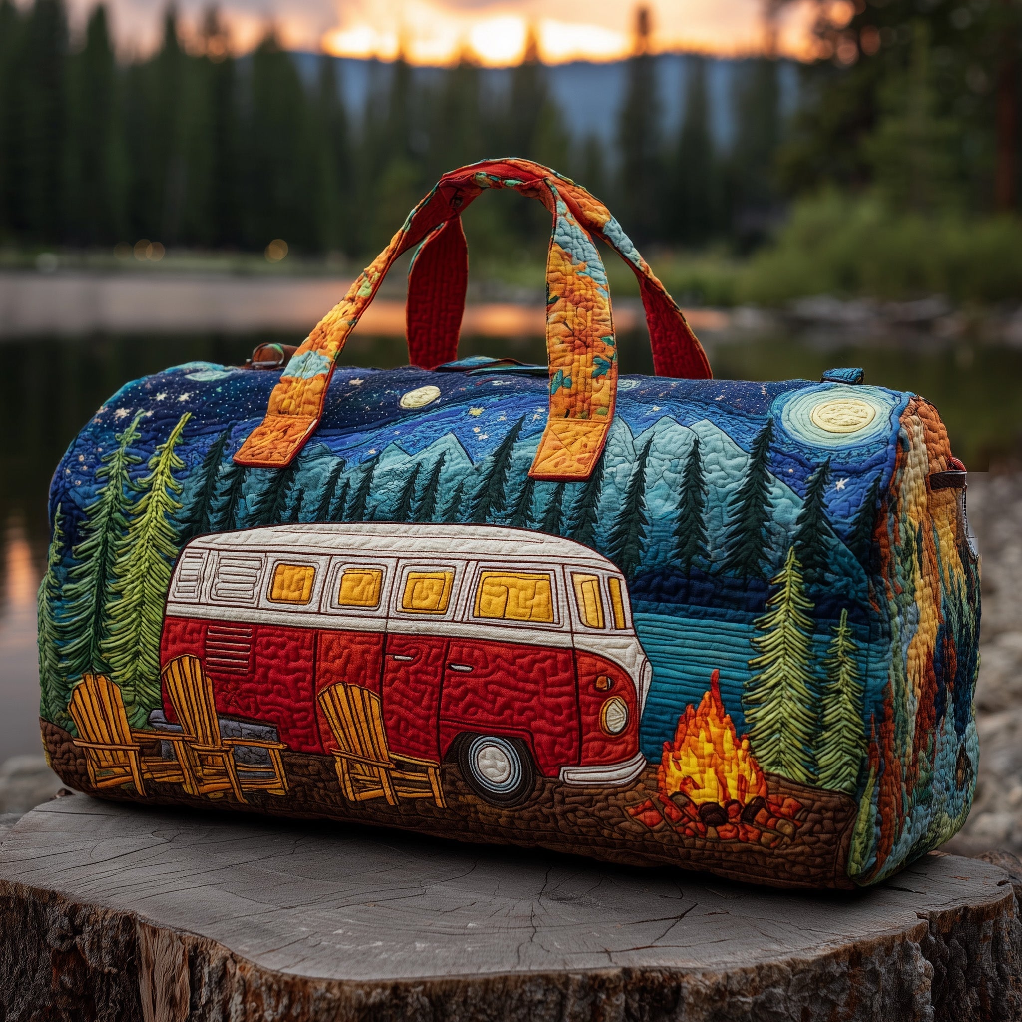 Campfire Dream Quilted Duffle Bag Duffle Bags For Women Best Mom Ever Gifts