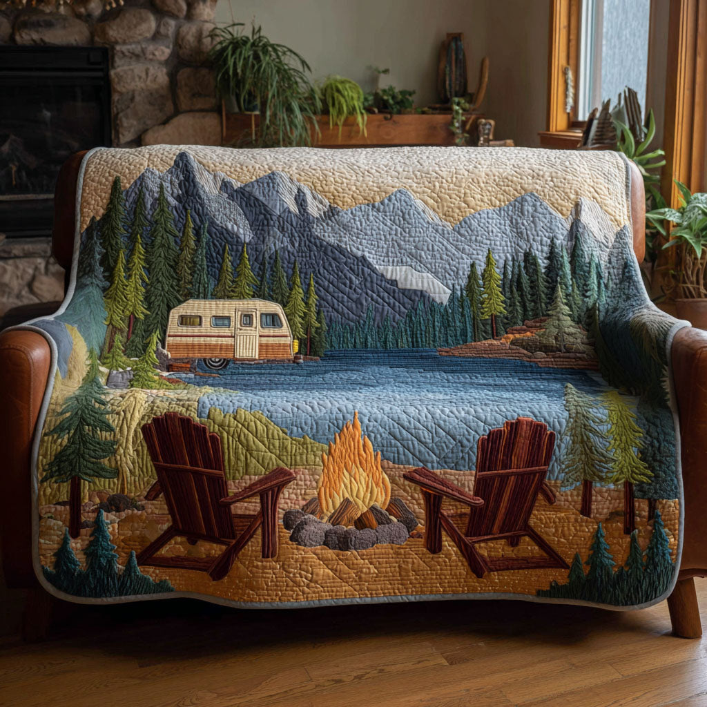 Campfire Escape Quilted Sofa Cover Slipcover Couch Covers Gift For Camper Owners