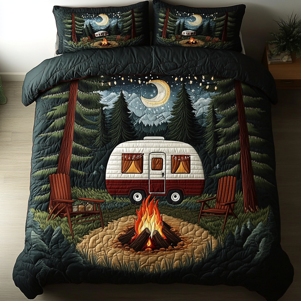 Campfire Nights Quilted Bedding Set Bedroom Decor Awesome Mother's Day Gifts For Mom
