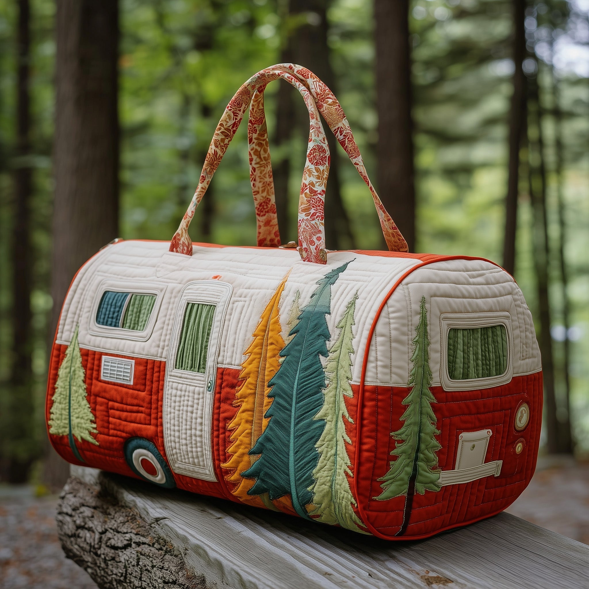 Camping Trailer Quilted Duffle Bag Best Travel Duffel Gifts For Busy Moms