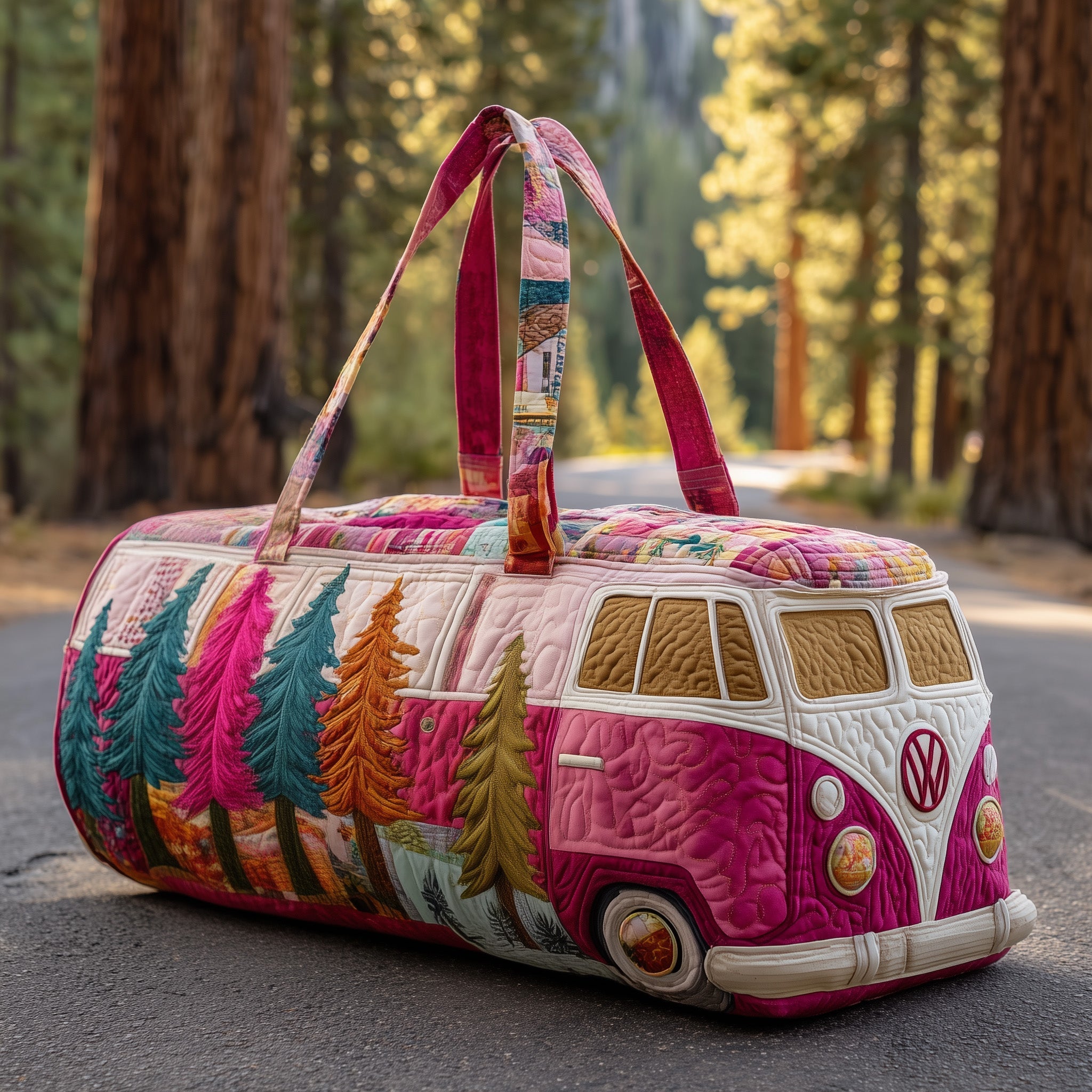 Camping Van Quilted Duffle Bag Nice Duffel Bags Cute Gifts For Mom
