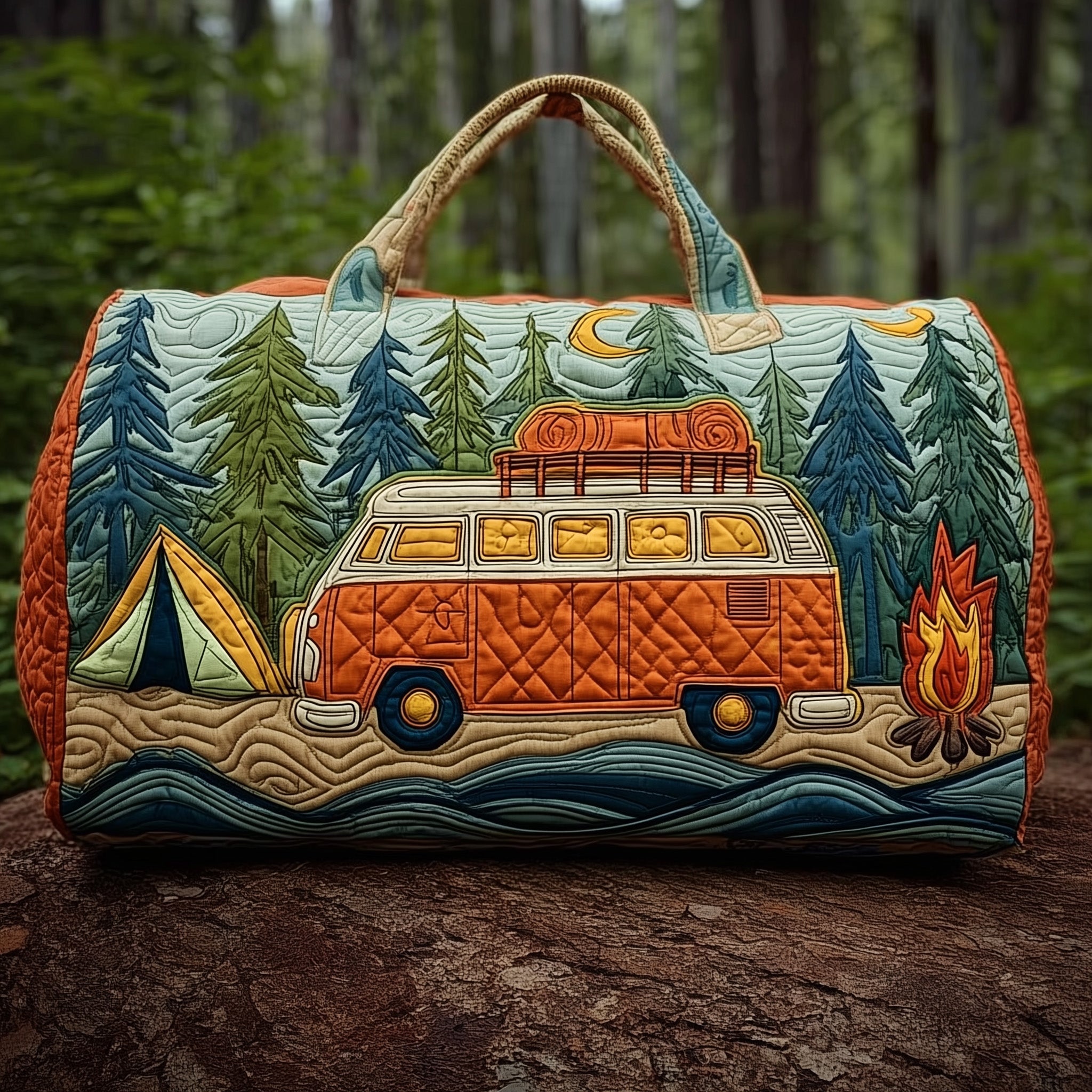 Camping Vibe Quilted Duffle Bag Large Womens Duffle Bag Top 10 Mother's Day Gift Ideas