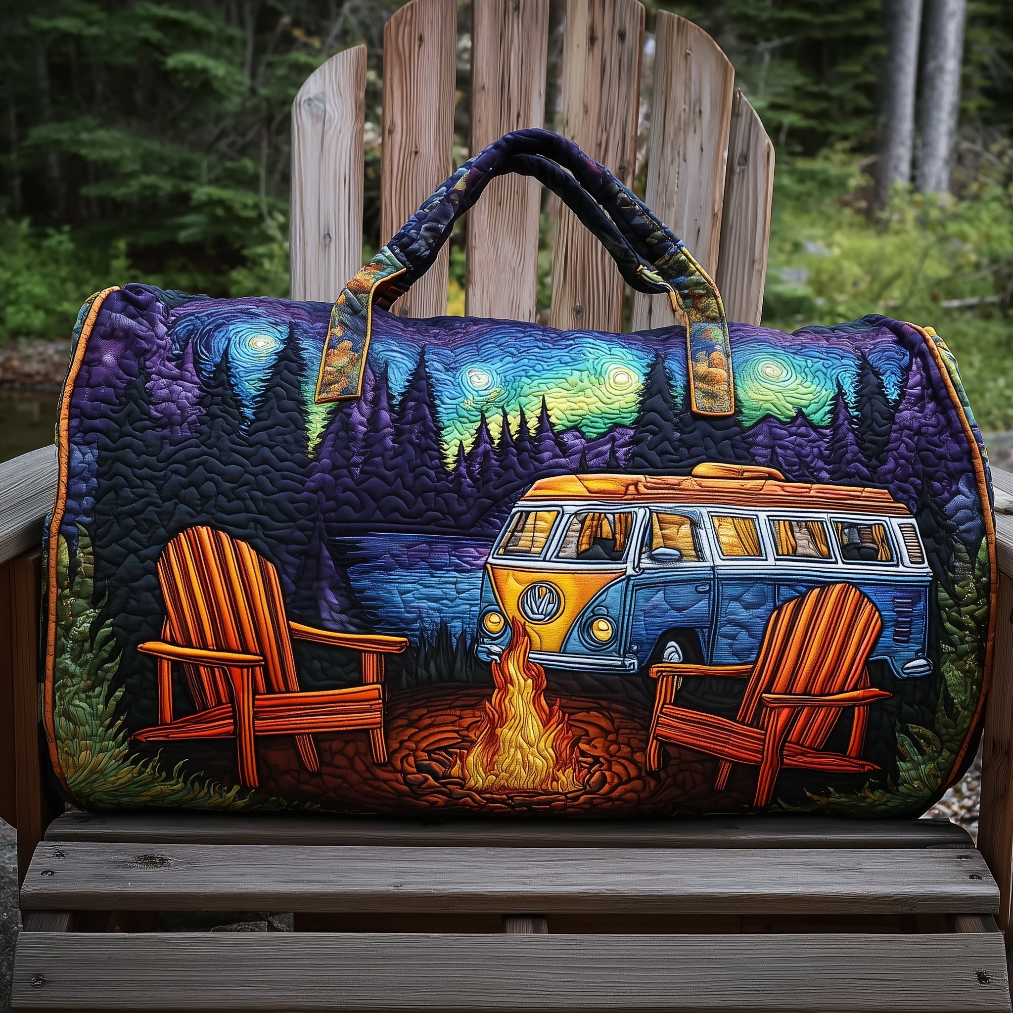 Campsite Trip Quilted Duffle Bag Quilted Gym Bag Cool Mothers Day Gifts