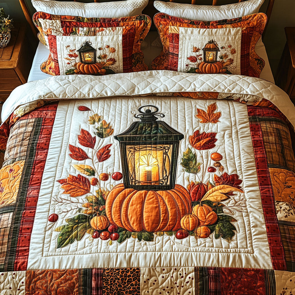 Candlelit Autumn Quilted Bedding Set Best Bedspread Set Luxury Mother's Day Gifts