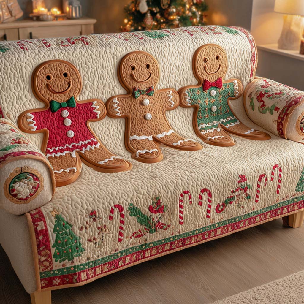 Candy Cane Delight Quilted Sofa Cover Sofa Protector Christmas Ideas For Mom