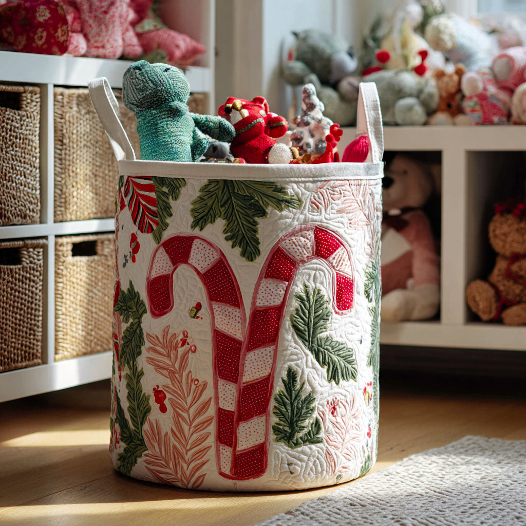 Candy Cane Wishes Quilted Laundry Basket Unique Laundry Hamper Ideas Christmas Gifts For Grandmother