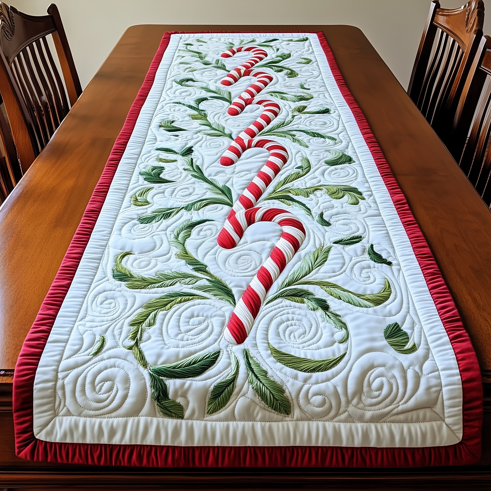 Candy Canes Quilted Table Runner Runner Christmas Decoration Christmas Presents For Mother In Law
