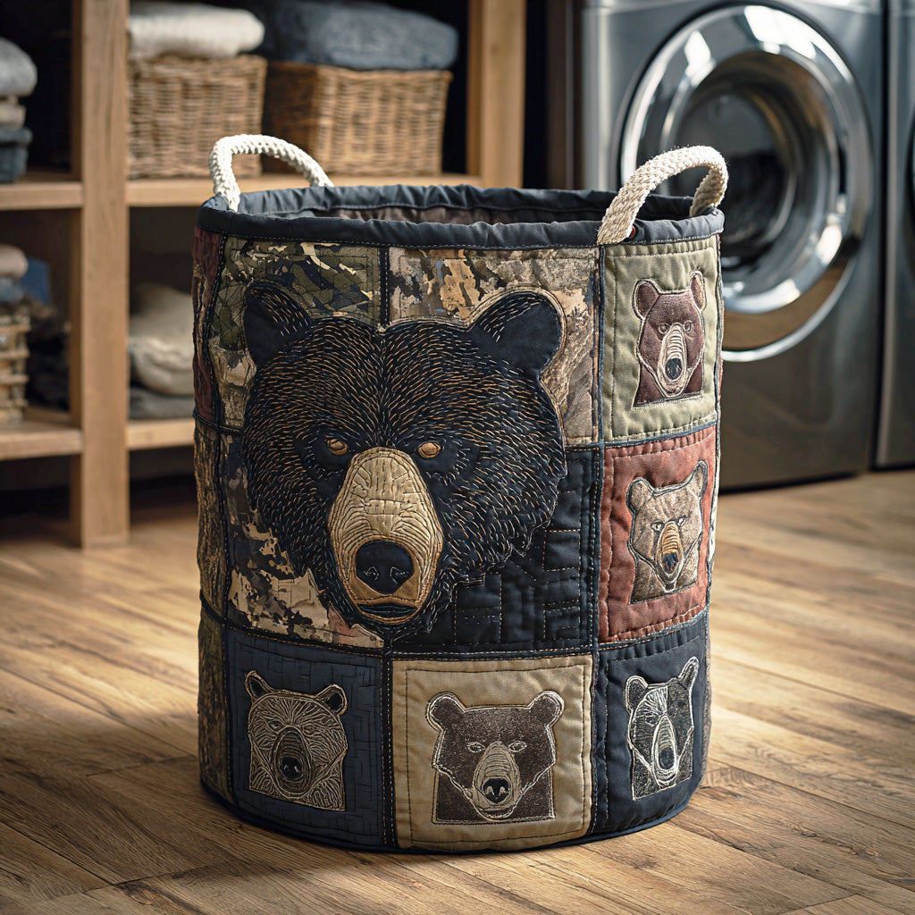 Canyon Bear Quilted Laundry Basket Laundry Bins Great Gifts For Dad