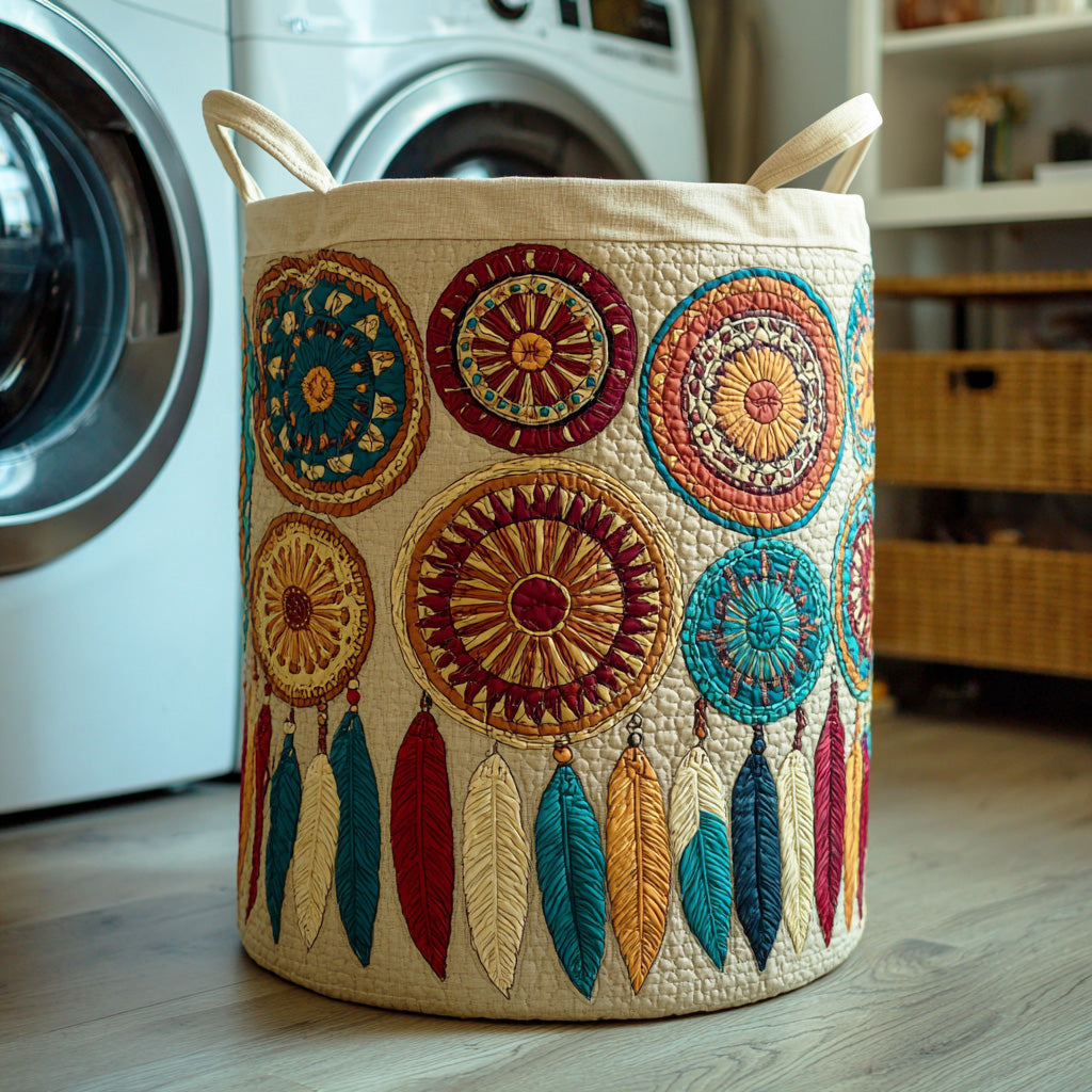 Canyon Dreamcatcher Quilted Laundry Basket Unique Cool Laundry Basket Native American Mother's Day Gifts
