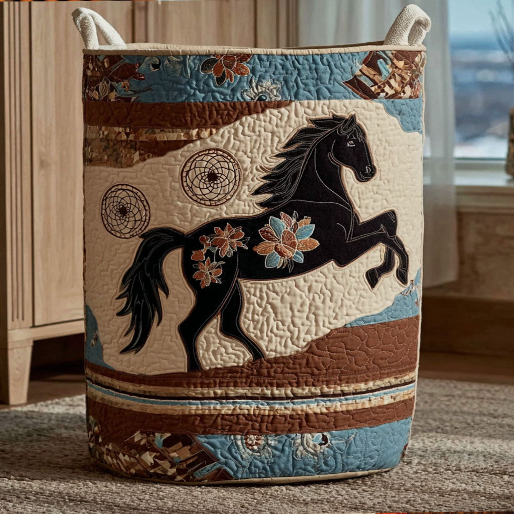 Canyon Echo Rider Quilted Laundry Basket Folding Laundry Hamper Gifts For Little Cowboys