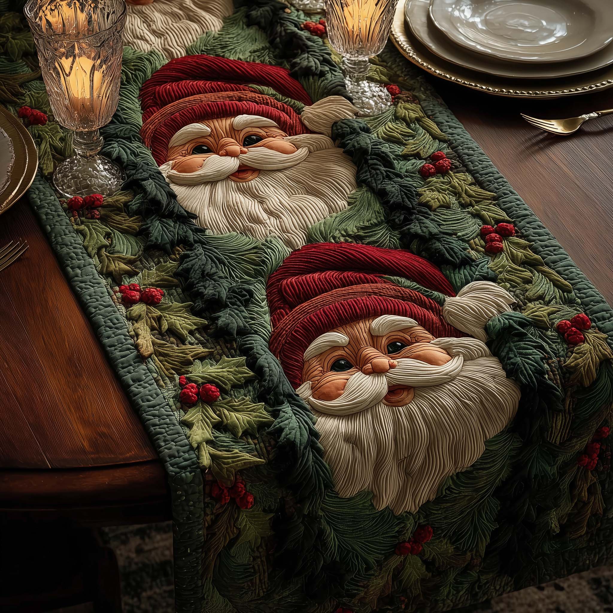 Canyon Santa Quilted Table Runner Elegant Christmas Table Runners Christmas Gift Ideas For Him