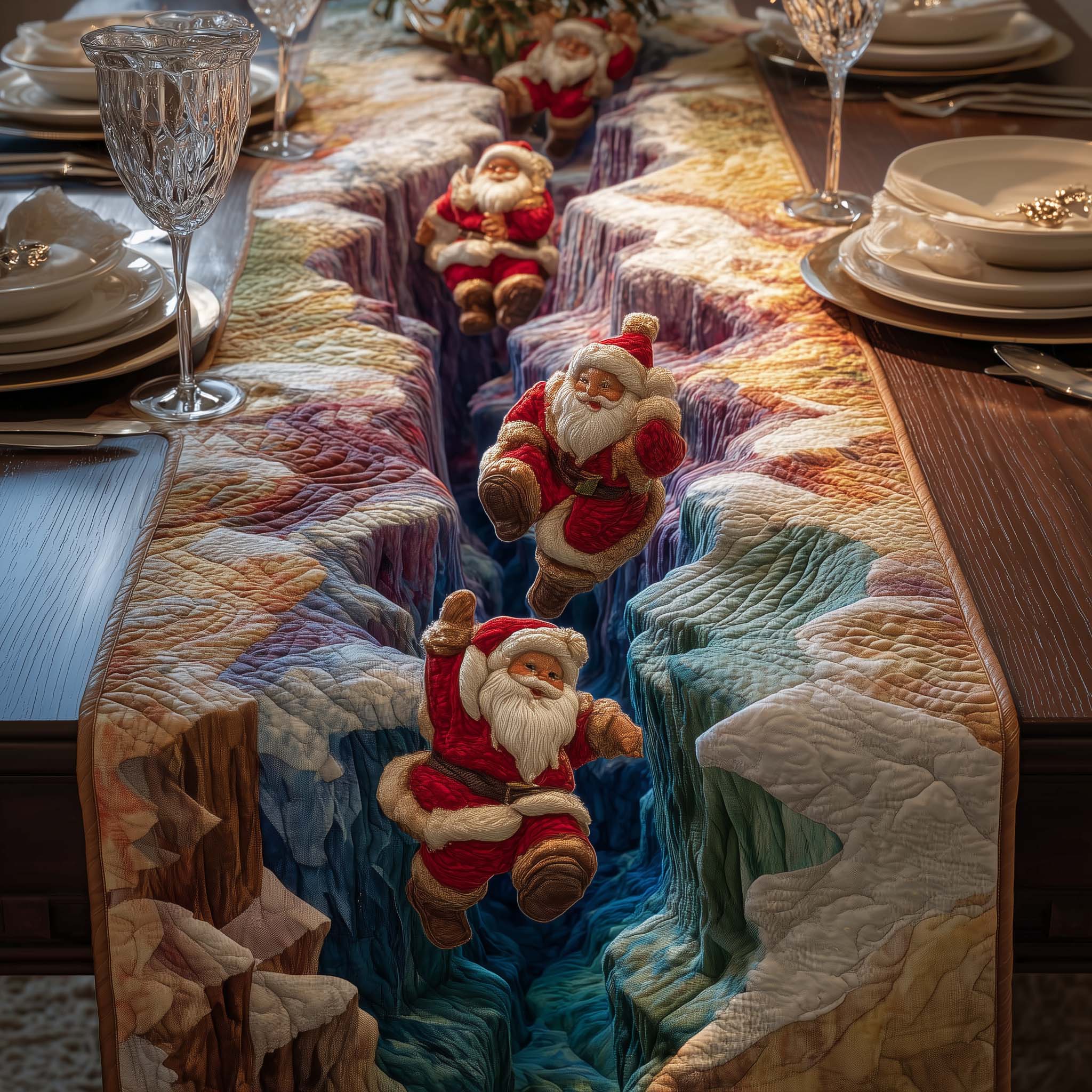 Canyon Santa Quilted Table Runner Table Runners For Christmas Unique Christmas Gifts