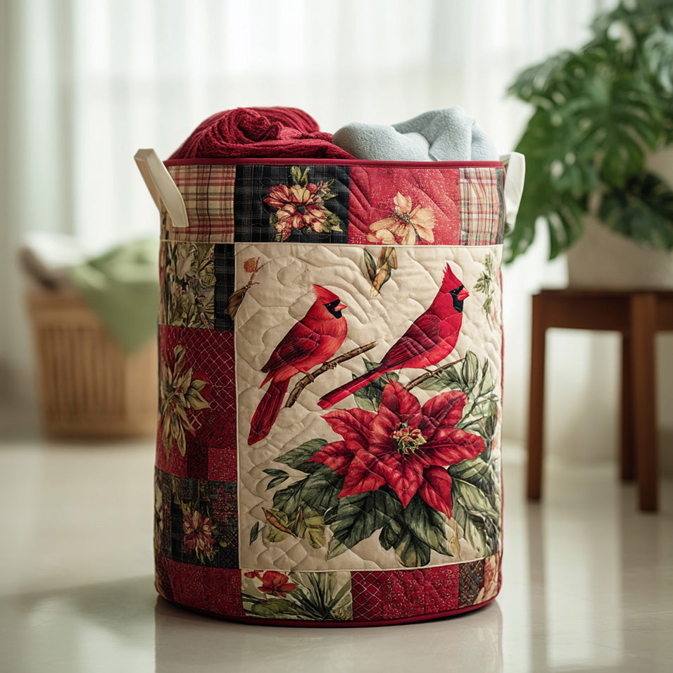 Cardinal Charm Quilted Laundry Basket Best Dirty Clothes Hamper Cardinal Gifts For Her