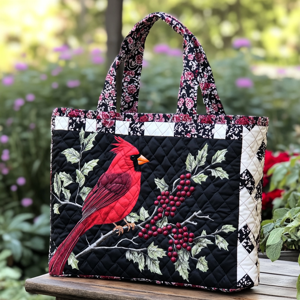 Cardinal Garden Quilted Tote Bag Perfect Shoulder Bag Top 10 Mother's Day Gift Ideas