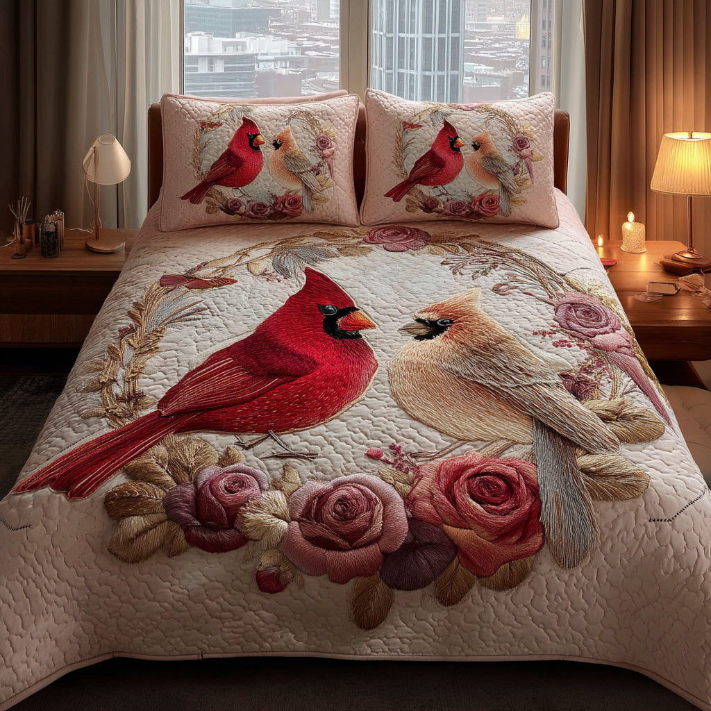 Cardinal Haven Quilted Bedding Set Cute Bed Sheets For Teens Unique Cardinal Gift Ideas