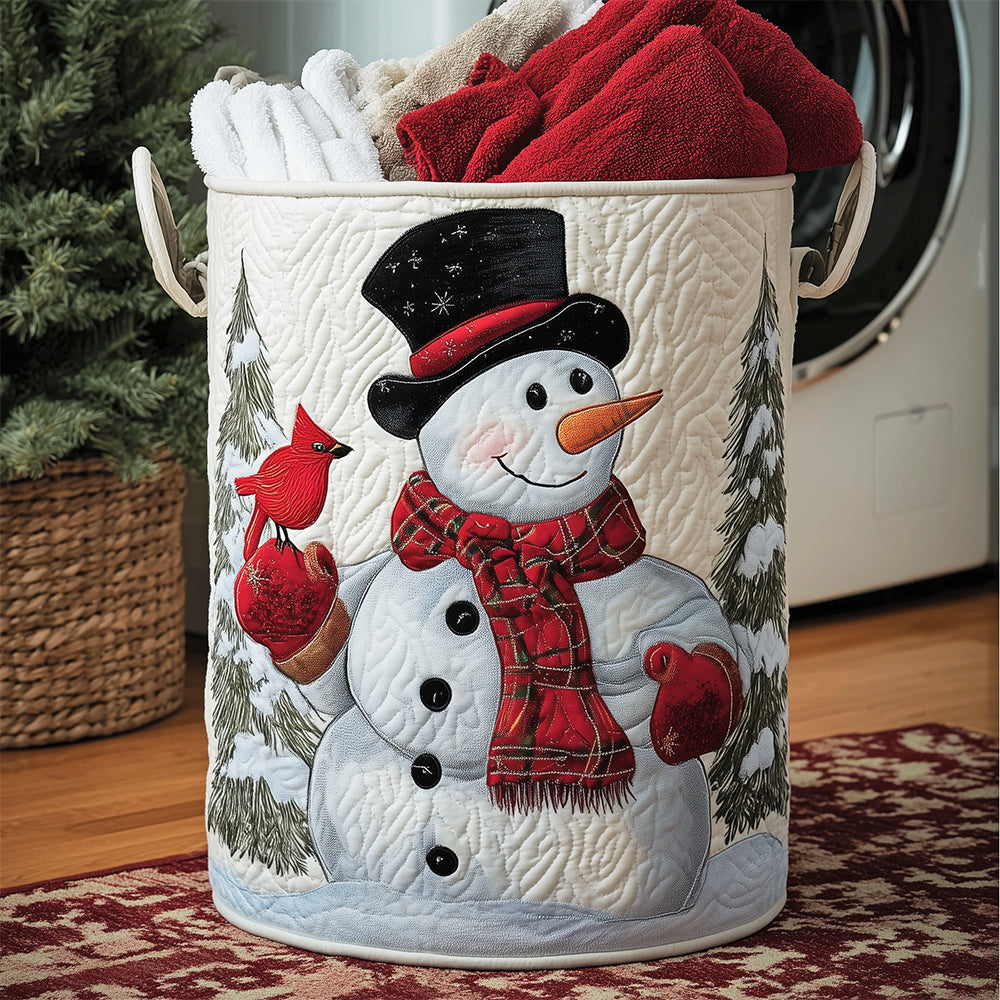 Cardinal Snow Glow Quilted Laundry Basket Folding Laundry Hamper Christmas Presents For Wife