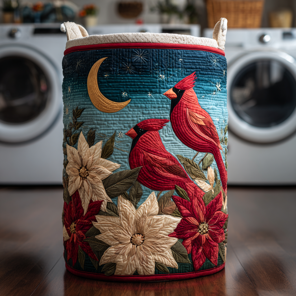 Cardinal Whisper Quilted Laundry Basket Unique Hampers Family To Family Christmas Gift Ideas