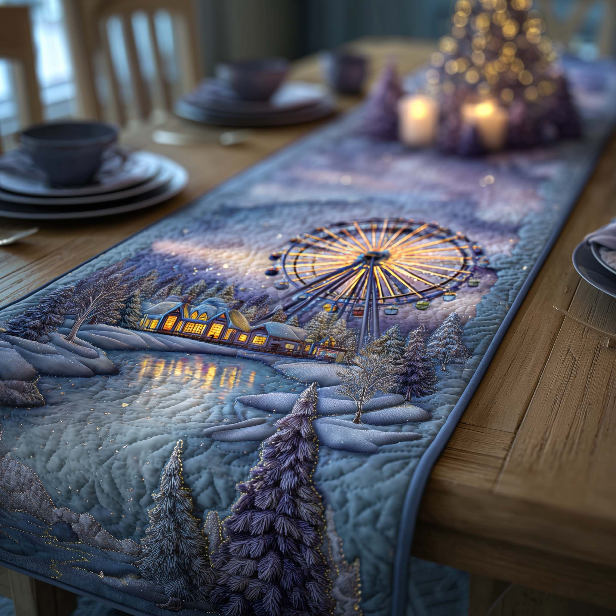 Carnival Glow Quilted Table Runner Best Christmas Dinner Table Decorations Xmas Gifts For Family