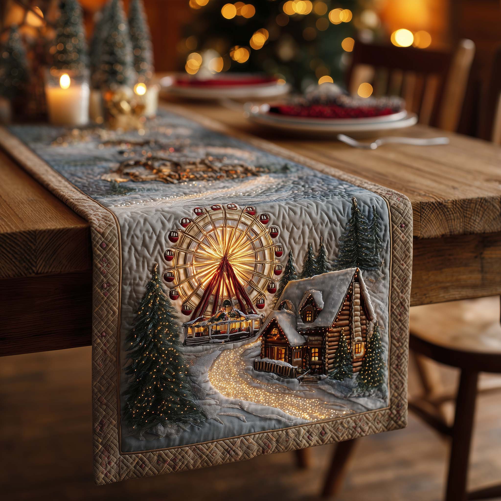 Carnival Glow Quilted Table Runner Elegant Holiday Decor Suggestions For Family Christmas Gifts