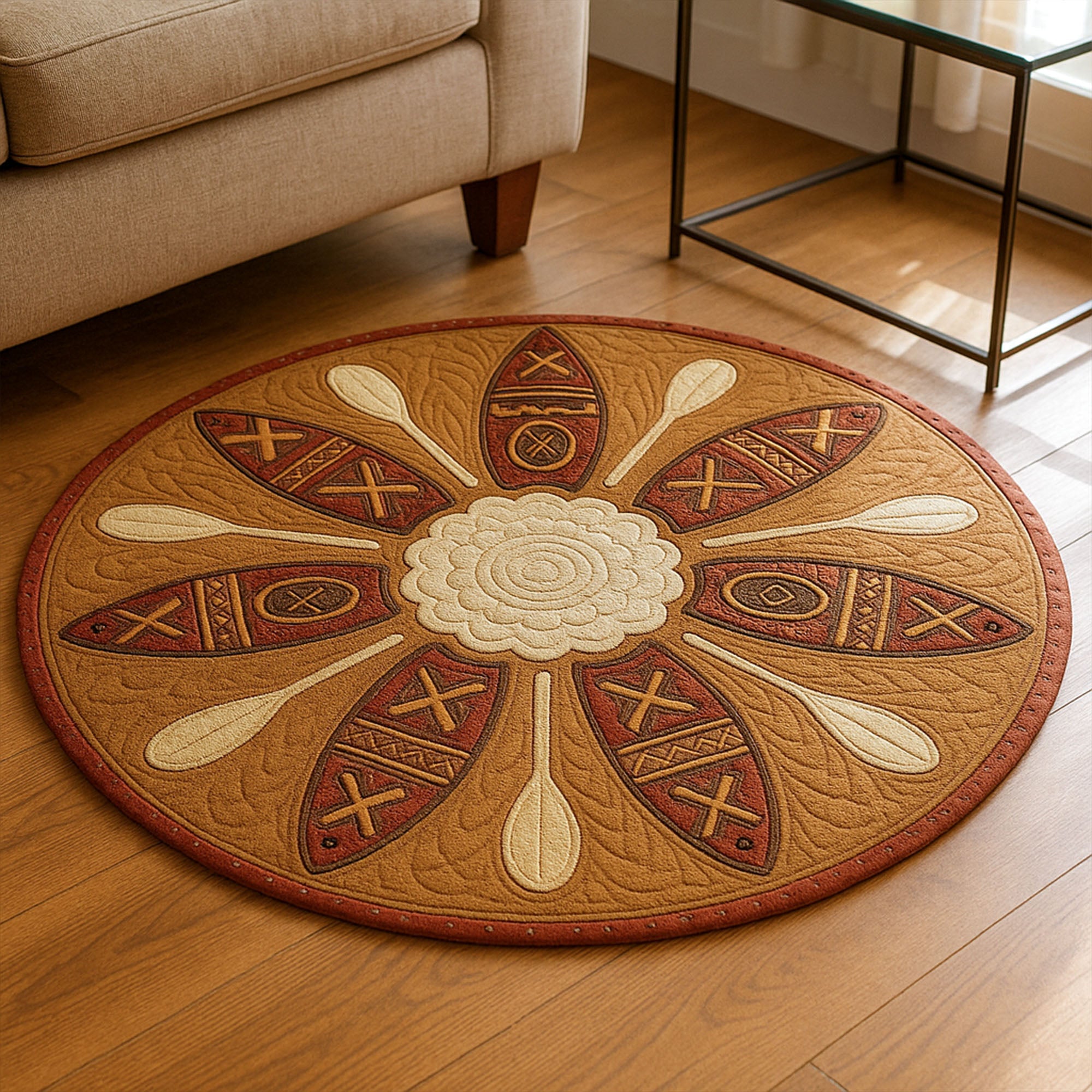 Cascade Glide Quilted Round Mat Best Round Rugs For Living Room Father's Day Special Gifts For Dad