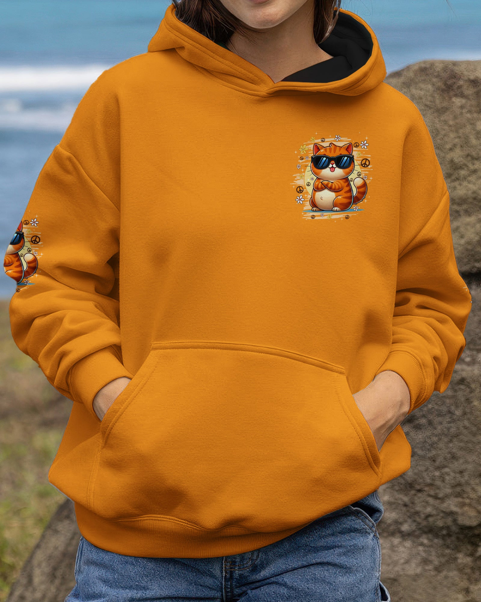 Cat Apparently I Have An Attitude Hoodie Fun Cool Sunglasses Pullover Gift For Mom - Image 2