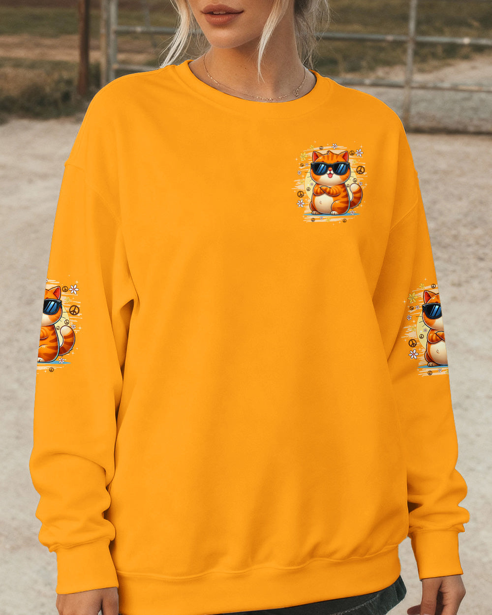 Cat Apparently I Have An Attitude Sweatshirt Fun Cool Sunglasses Apparel Gift For Her - Image 2