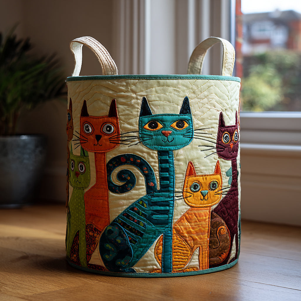 Cat Delight Quilted Laundry Basket Laundry Room Decor Ideas Good Housewarming Presents