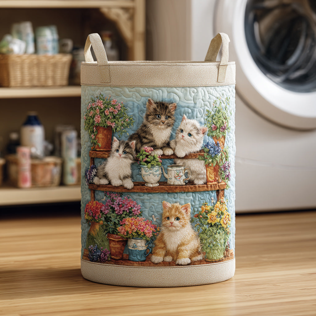 Cat Garden Quilted Laundry Basket Best Clothes Basket Gift Ideas For Cat Owners