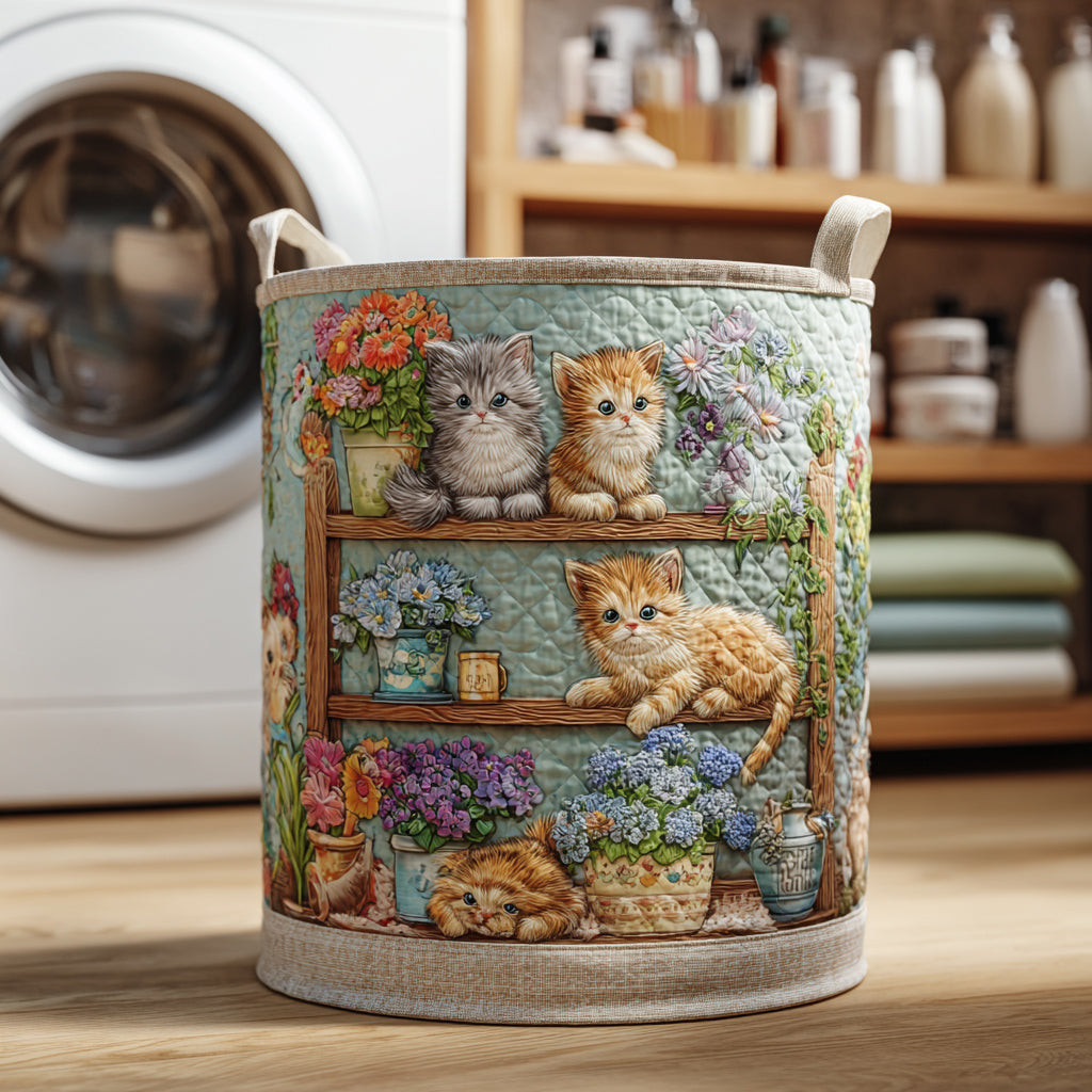Cat Meadow Quilted Laundry Basket Best Looking Laundry Hampers Cat Lovers Owners Presents