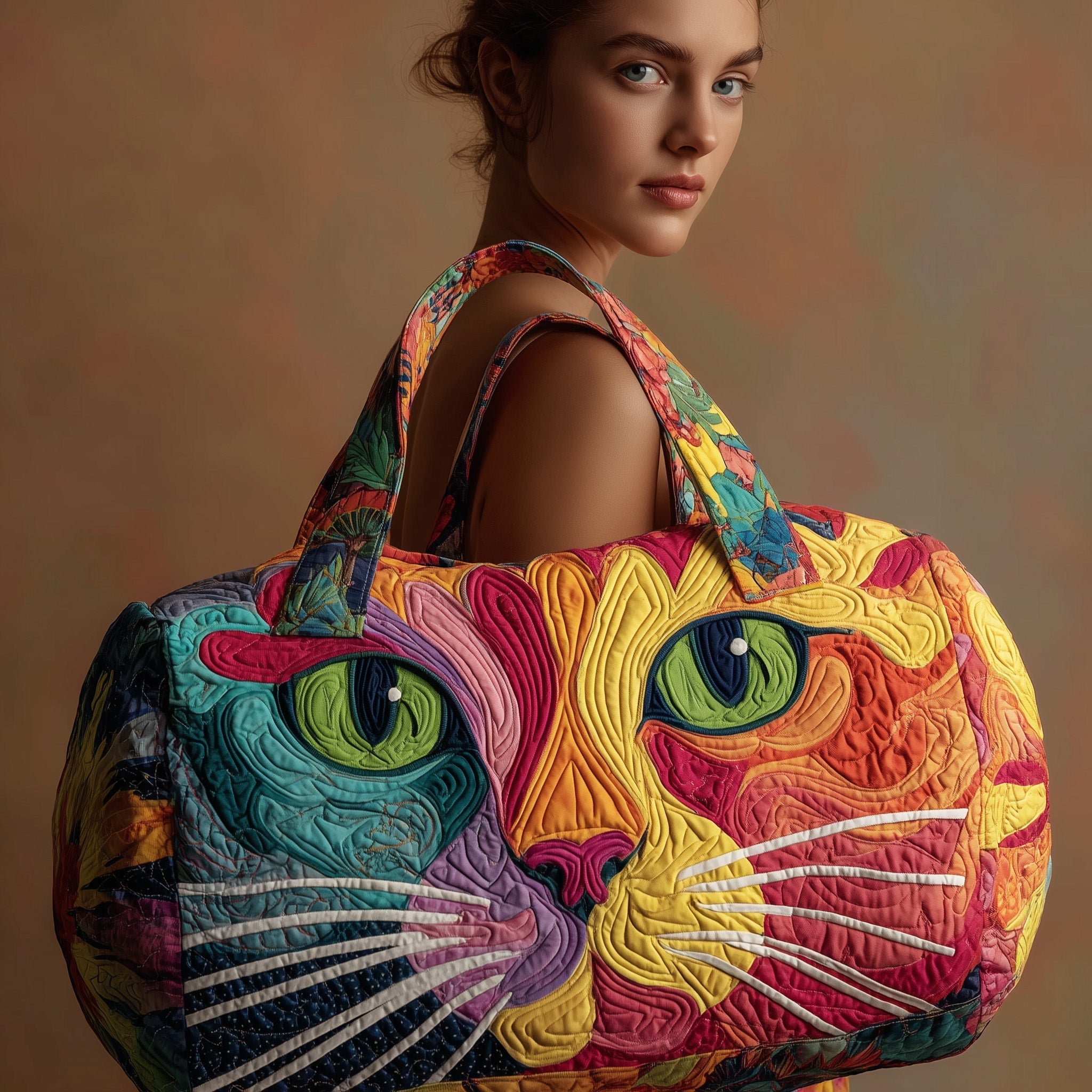 Cat Quilted Duffle Bag Best Weekend Duffle Bag Womens Unusual Gifts For Cat Lovers