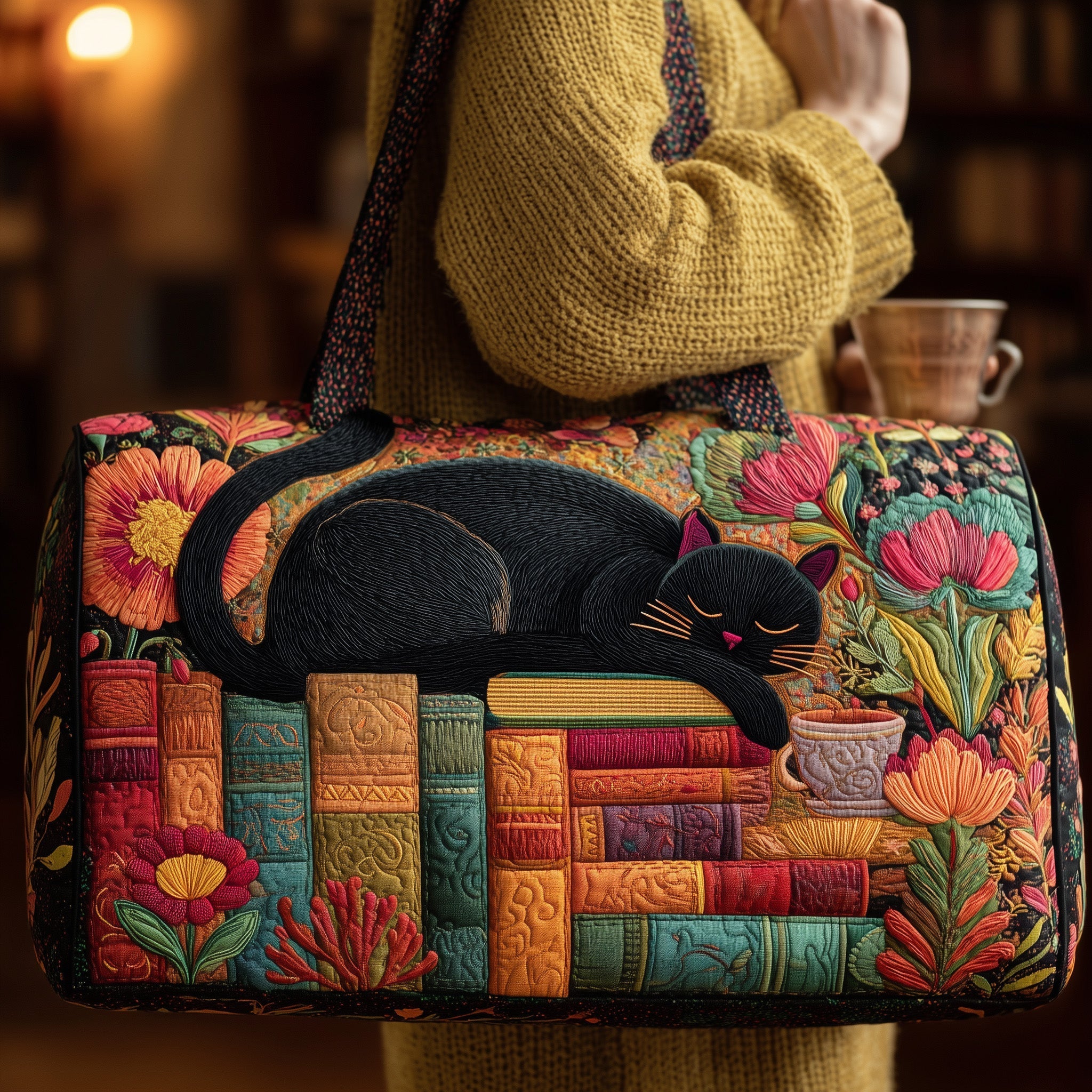 Cat Quilted Duffle Bag Great Duffel Bags Unique Cat Gifts For Cat Lovers