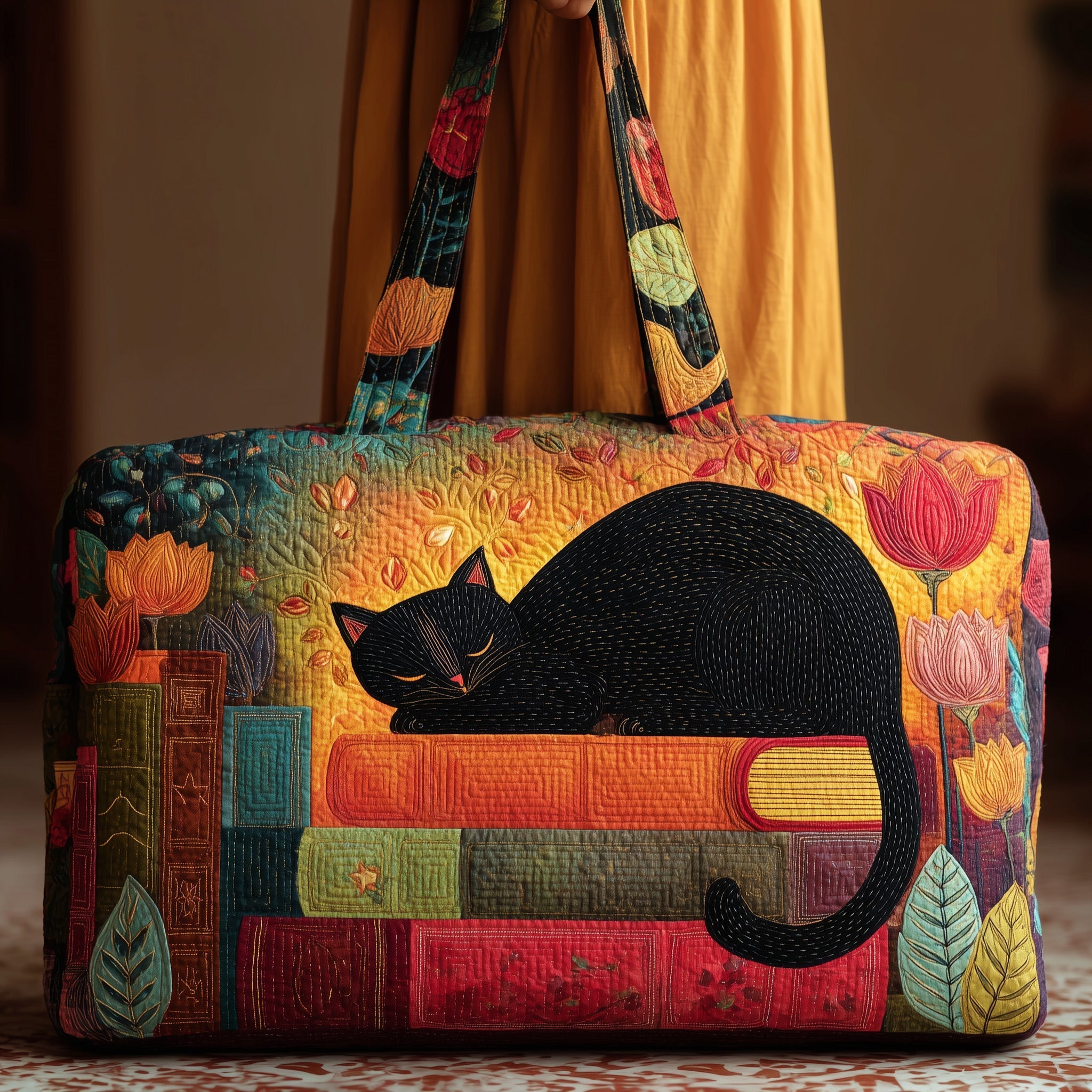 Cat Quilted Duffle Bag Weekend Duffel Bag Unique Gifts For Cat Lovers
