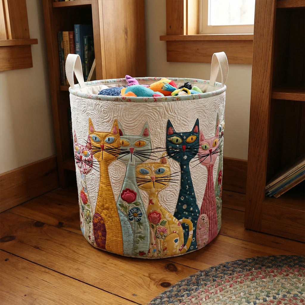 Cat Whisker Charm Quilted Laundry Basket Unusual Laundry Basket Unusual House Warming Presents