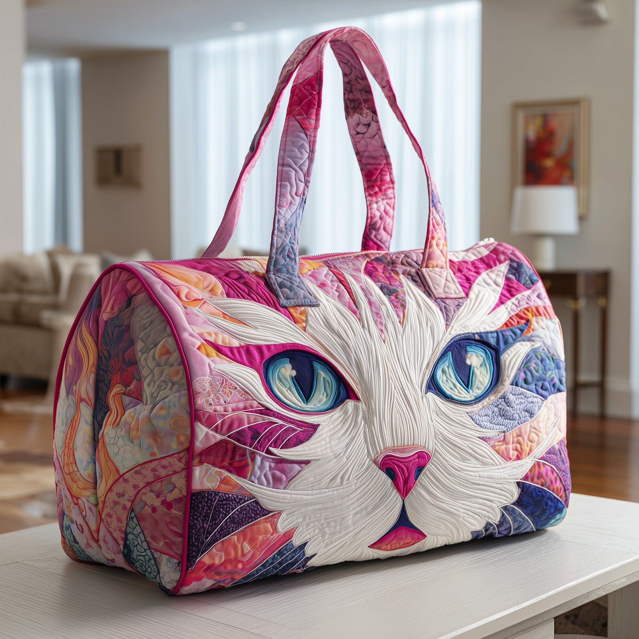 Catitude Quilted Duffle Bag Best Travel Duffel Bag For Women Good Gifts For Cat Lovers