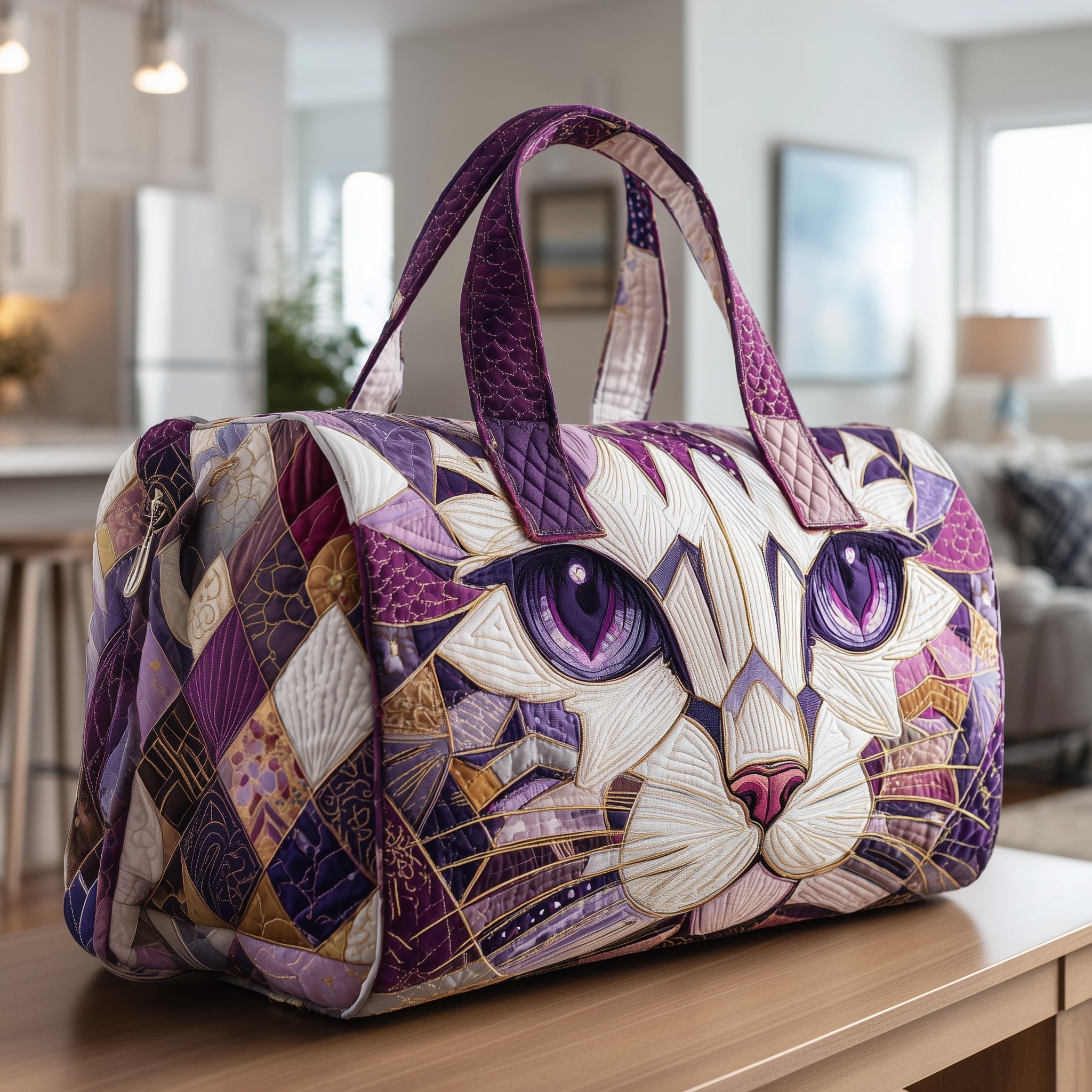 Catitude Quilted Duffle Bag Ladies Weekend Bag Best Presents For Cat Lovers