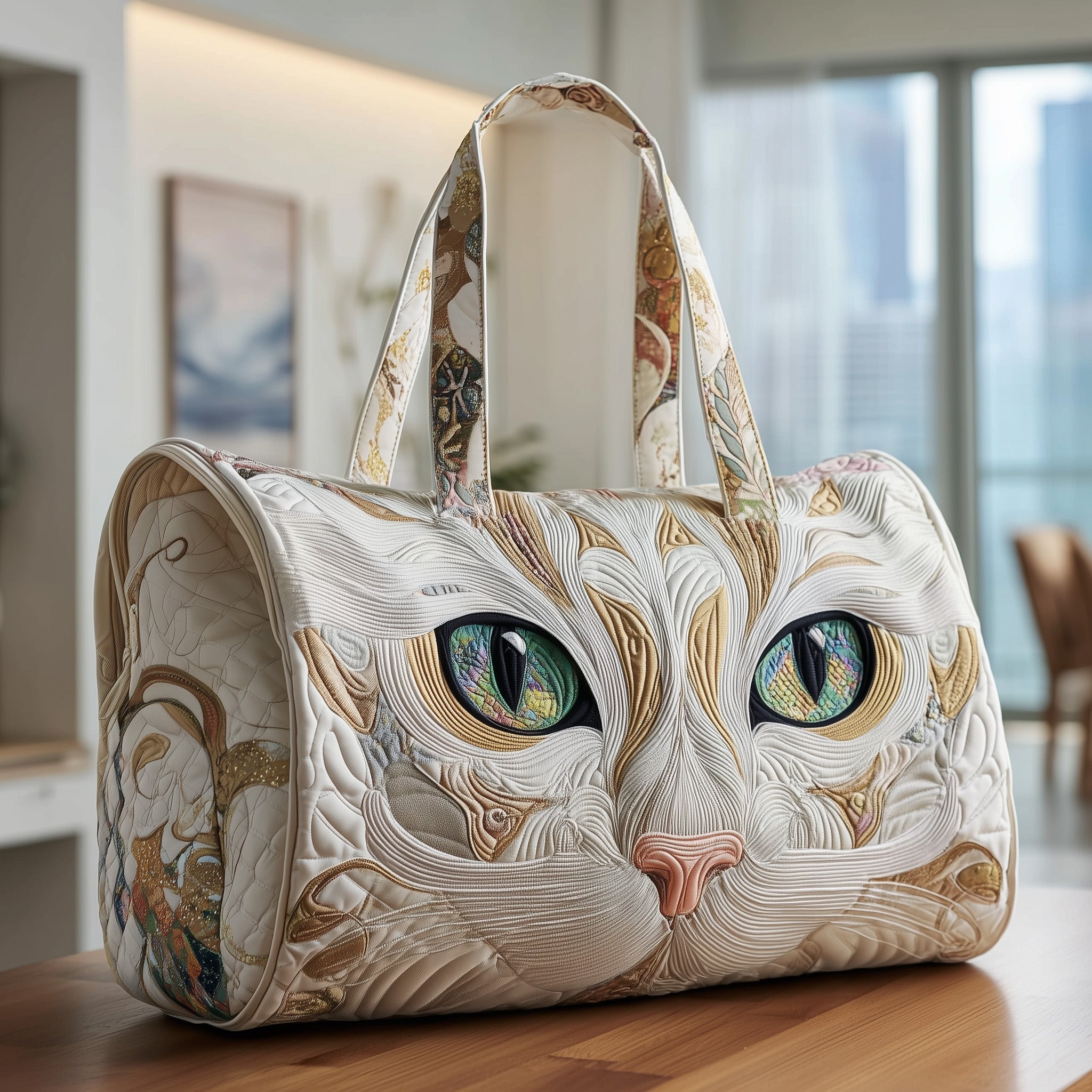 Catitude Quilted Duffle Bag Weekender Bag Women Cool Gifts For Cat Lovers