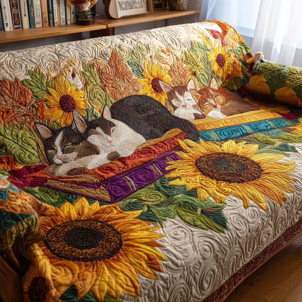 Catnap Stories Quilted Sofa Cover Living Decor Ideas Gifts For Book Lovers Friends