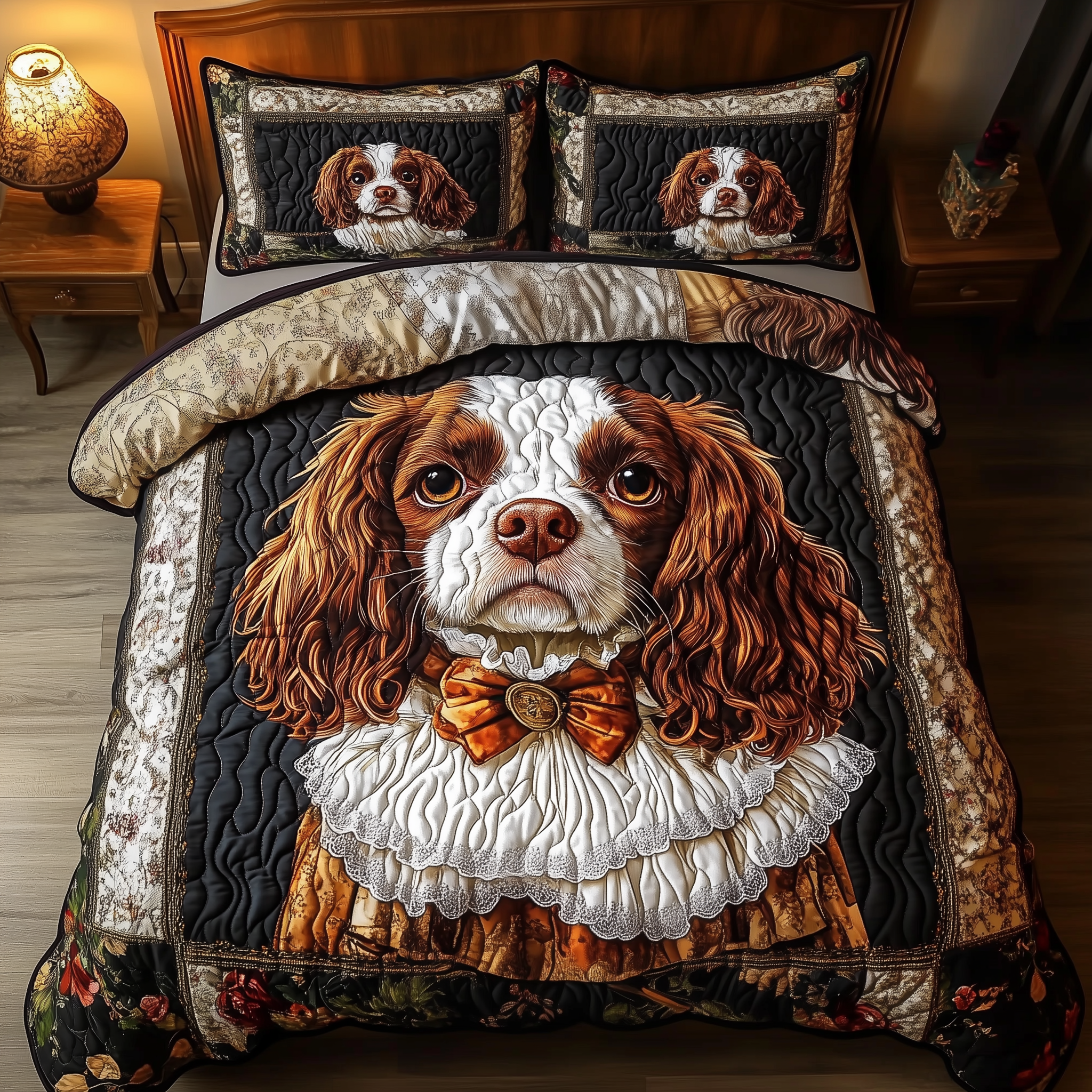 Cavalier King Charles Spaniel Quilted Bedding Set Best Queen Sheets Best Presents For Dog