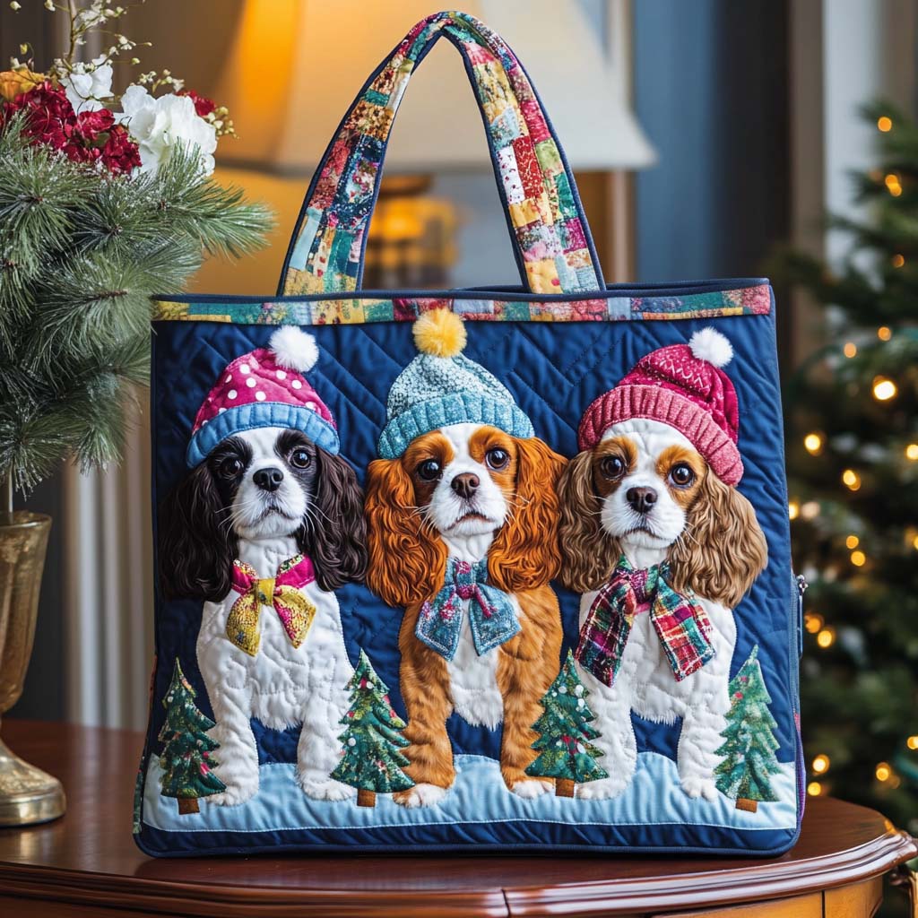 Cavalier Trio Quilted Tote Bag Best Bags For Women Christmas Presents For Mum
