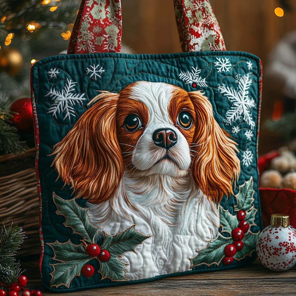 Cavalier Winter Grace Quilted Tote Bag The Best Tote Bag Great Mother's Day Gifts For Mom