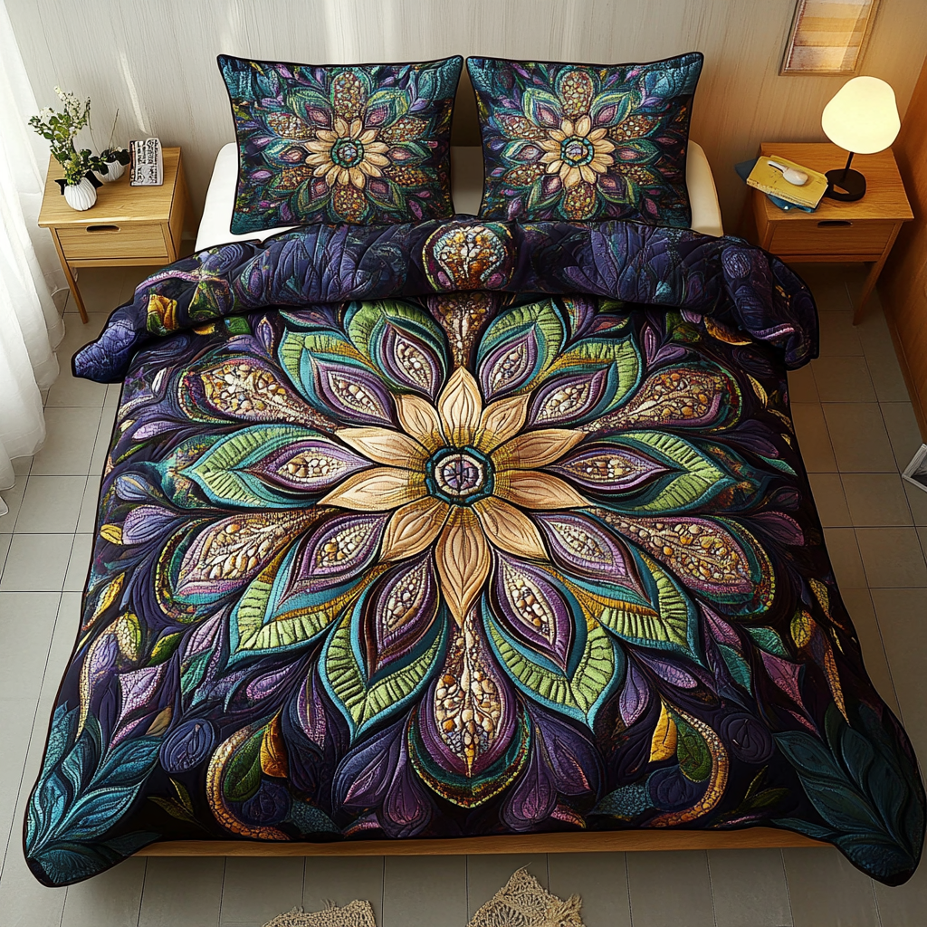 Celestial Bloom Harmony Quilted Bedding Set Unique Bed Sheet Set Top 10 Mother's Day Gift Ideas