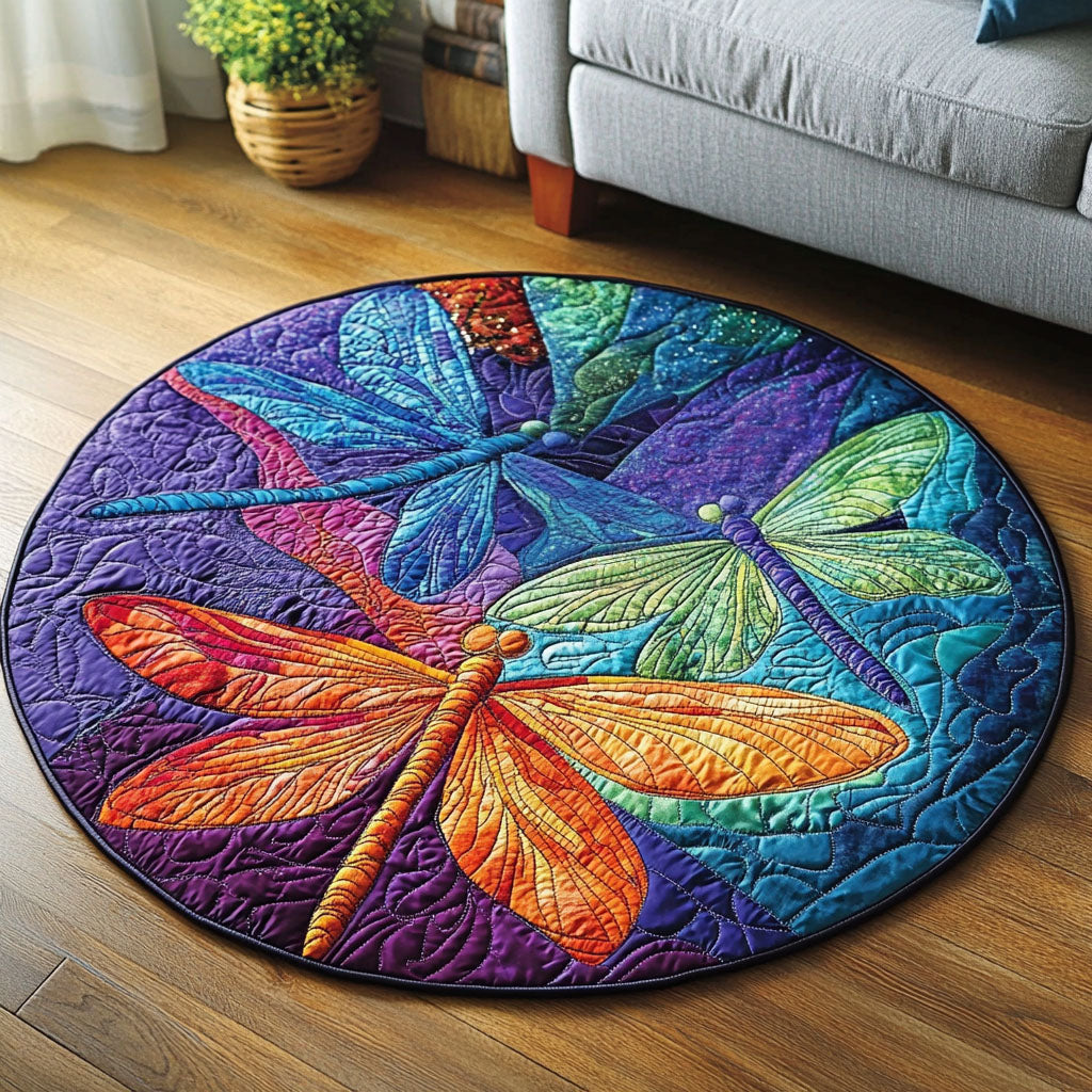 Celestial Dance Quilted Round Mat Floor Mat Round Items Stuff For DragonLovers