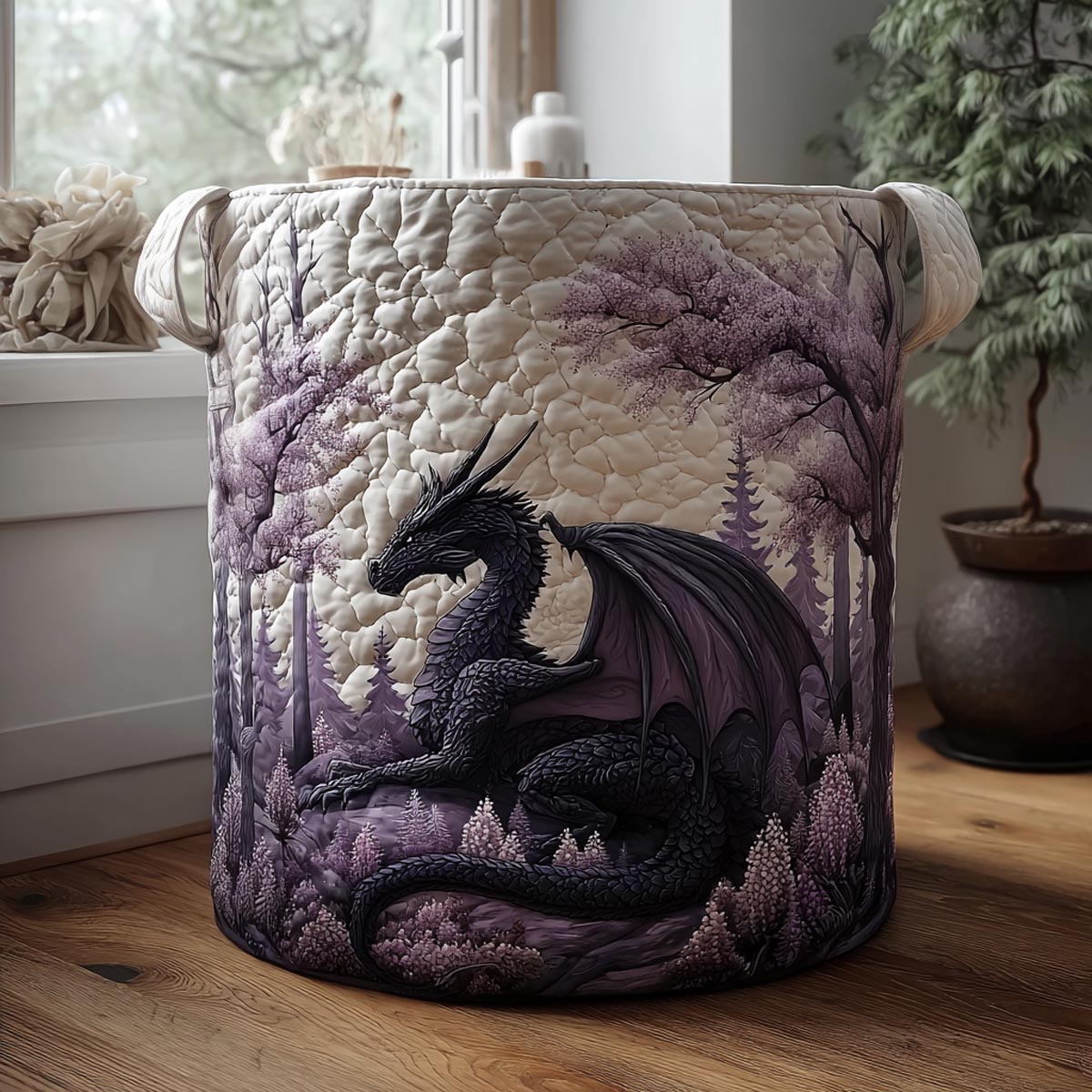 Celestial Dragon Quilted Laundry Basket Coolest Laundry Baskets Dragon Gifts For Son